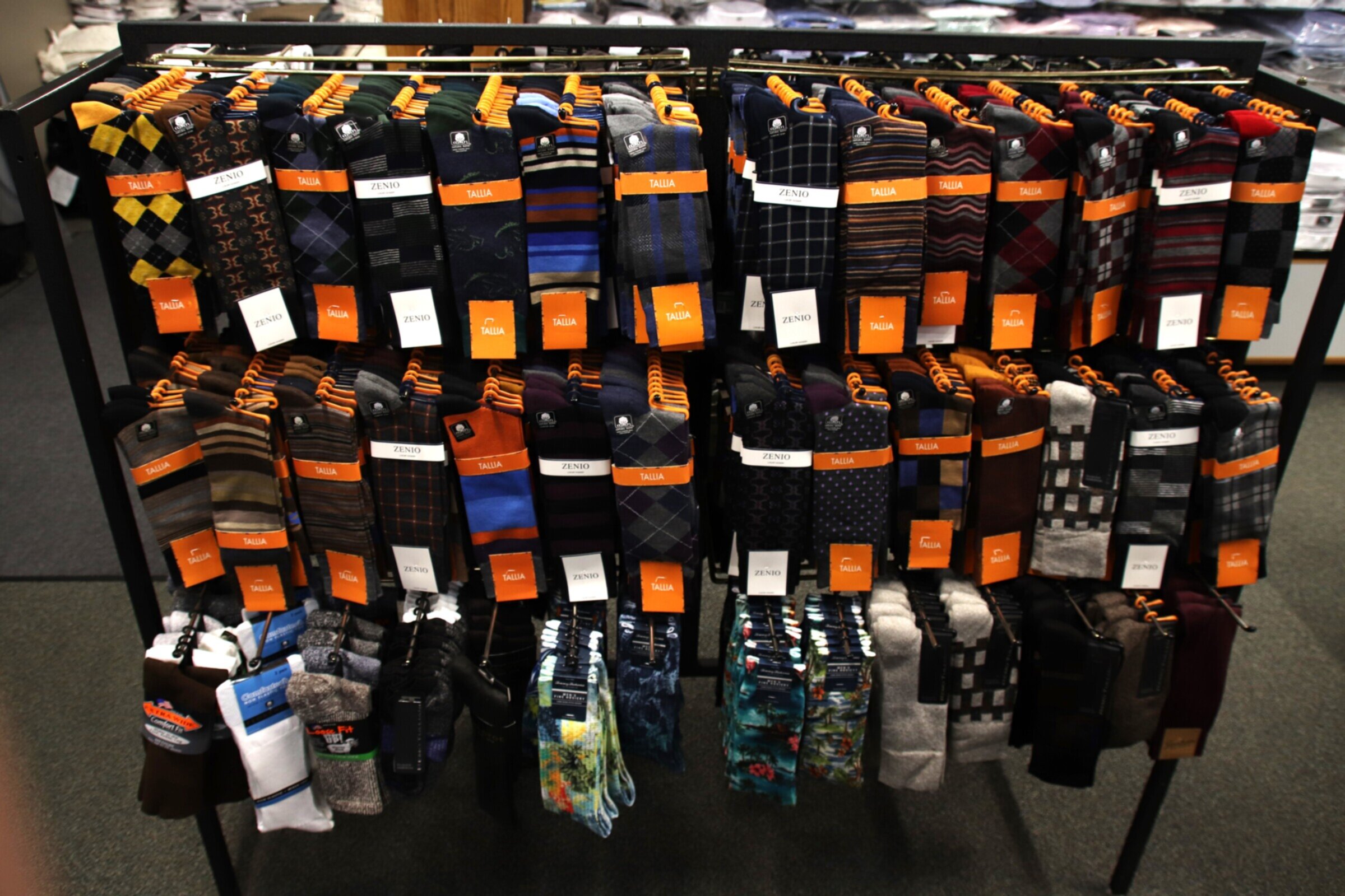 dress socks on store rack